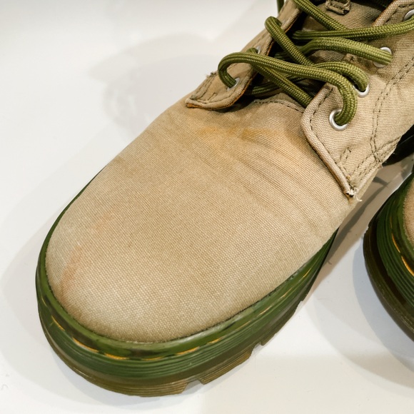 Vintage dr marten green maelly combat boots men’s 8 women’s 9 doc martens canvas - Picture 13 of 16